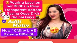 Aditi Mistry New Live Banana Blowjob Pouring Lassi on Her Boobs Leaked Mms