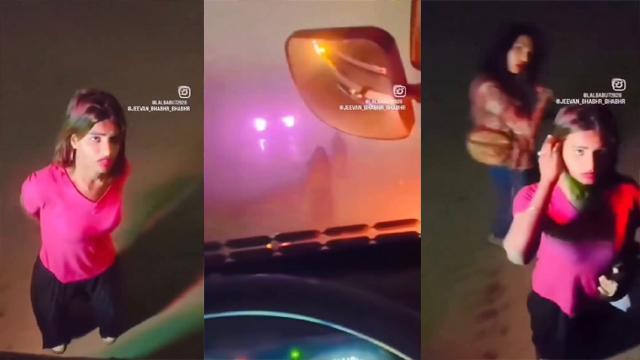 A girl showing her pussy – to a truck driver on the road videos